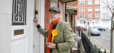 Ed door-knocking on the campaign